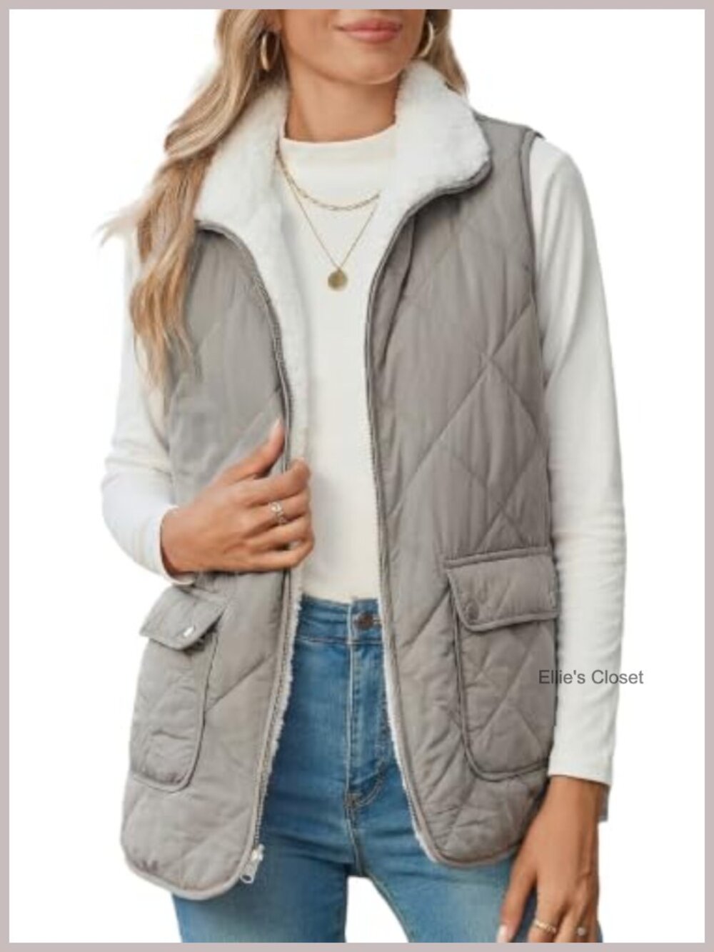 SHEWIN Women's Puffer Vest Sleeveless Zip Up Winter Outerwear